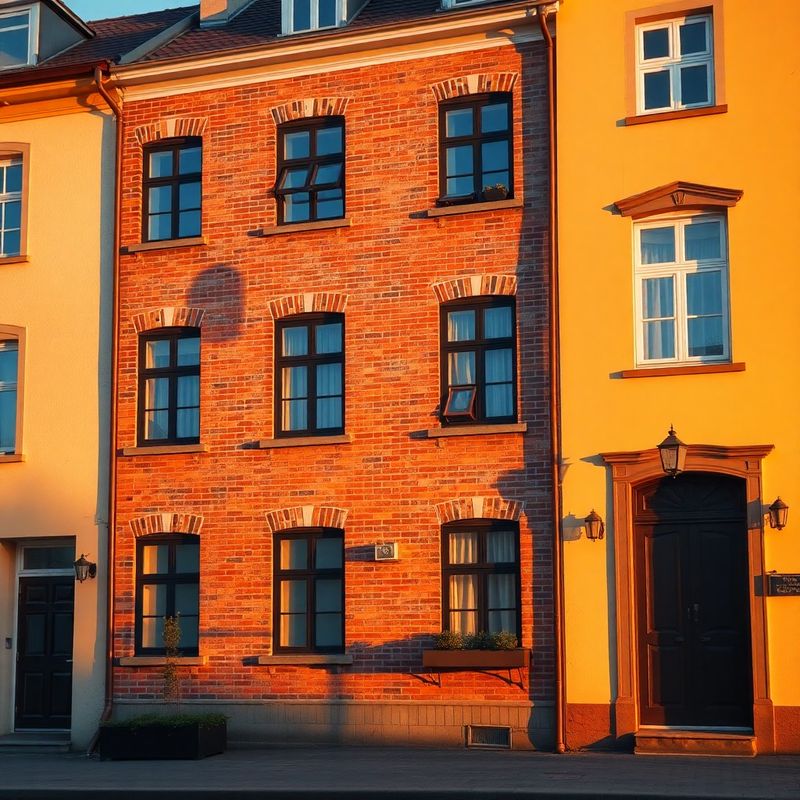 Kamienica w Bydgoszczy w złocistym świetle popołudnia
